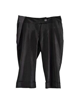 Cortelle Women's Cuffed Capri Pants, Black, Size 14, Brazilian Brand, Mid Rise